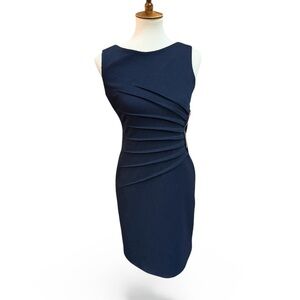 Ivanka Trump Elegant Navy Blue Sleeveless Dress Size 2